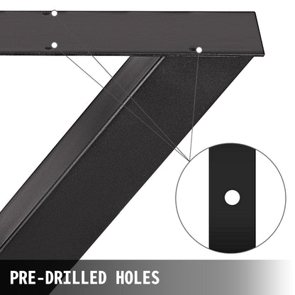 Metal Table Legs 28.4 x 29.9 Inch Black Table Legs Premium steel table legs with X-frame style Steel Bench Legs Country Style Table Legs Furniture Leg Perfect for Coffee Store Home Office Bar