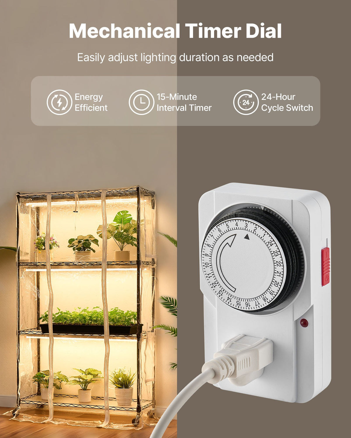 Inomhusväxthus med odlingslampa, 150 cm högt växtställ med 4 nivåer och genomskinligt lock, timer och hygrometer, 180 W fullspektrums odlingslampor, metallhylla för upplysta växter för inomhusväxter