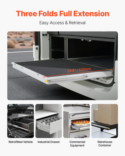 1 Pair Full Extension Drawer Slides 16 18 20 24 30 35 37.4 59 24 32 36 40 48 60 in, 250 lbs Load Capacity Locking Drawer Slides, Ball Bearing with Lock Side Mount Drawer Slide Rail