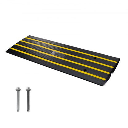 Curb Ramp, 2.6" Rise Rubber Driveway Ramps, Heavy Duty 33069 lbs Weight Capacity Threshold Ramp, Curbside Bridge Ramps for Loading Dock Garage Sidewalk, Expandable Full Ramp Set