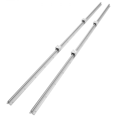 Linjärstyrskensats, SBR16 2000 mm, 2 st. 78,7 tum/2000 mm SBR16-styrskenor och 4 st. SBR16UU-glidblock, linjärskenor och lagersats för automatiserade maskiner, gör-det-själv-projekt, CNC-fräsmaskiner