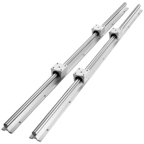 Linjärstyrskenessats, SBR20 1000 mm, 2 st. 39,4 tum/1000 mm SBR20-styrskenor och 4 st. SBR20UU-glidblock, linjärskenor och lagersats för automatiserade maskiner, gör-det-själv-projekt, CNC-fräsmaskiner