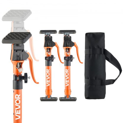 Stödstång för skåpdomkraft, 2-pack, 40-60 cm teleskopisk snabbstödstång i stål, justerbart 3:e handssystem upp till 100 kg kapacitet för installation av skåp, lyft av gipsväggar, laststänger